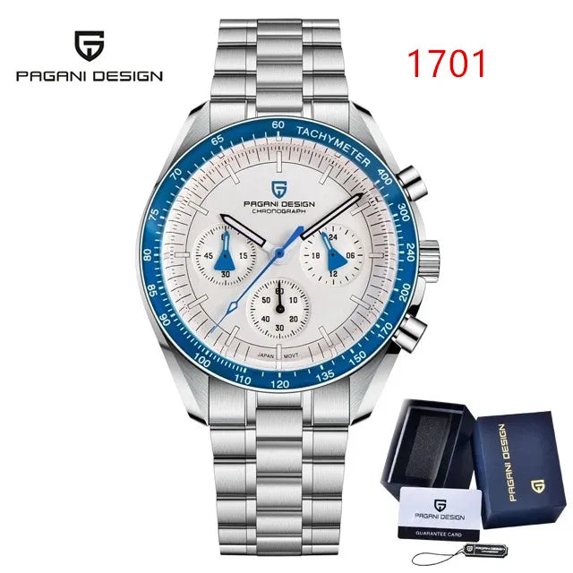 PAGANI DESIGN 1701 New Men's Watches Top Luxury Quartz Watch For Men Auto Date Speed Chronograph AR Sapphire Mirror Wristwatch