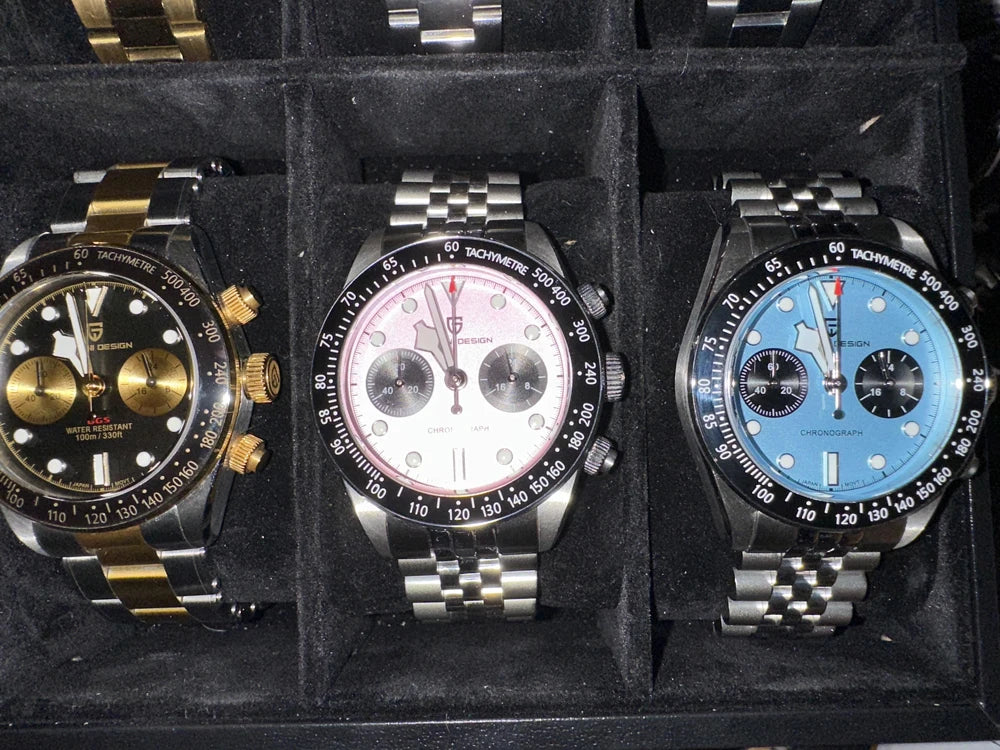 PAGANI DESIGN 2025 New Men's Quartz Watches New Release full Stainless Steel Waterproof Sports Chronograph Wrist Watch for Men