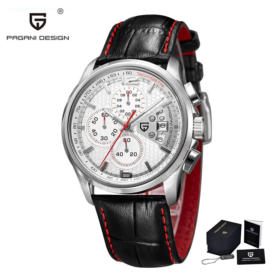 PAGANI DESIGN 2024 Quartz Leather Military Luxury Men’s Relogio Masculino Watch