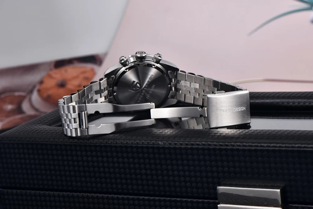 PAGANI DESIGN 2025 New Men's Quartz Watches New Release full Stainless Steel Waterproof Sports Chronograph Wrist Watch for Men