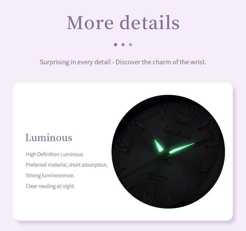OLEVS 3668 Women Watch Fashion Elegant Roman Scale Waterproof Automatic Date Quartz Watch Luxury Brand Women Watch Reloj Mujer