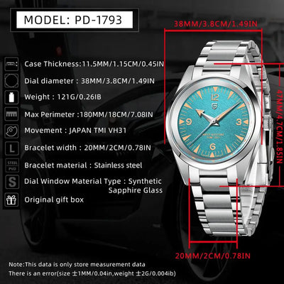 PAGANI DESIGN 2025 New VH31 Luxury Men's Quartz Watch with Luminous C3 Sapphire Stainless Steel Waterproof 10 Bar Reloj Hombre W