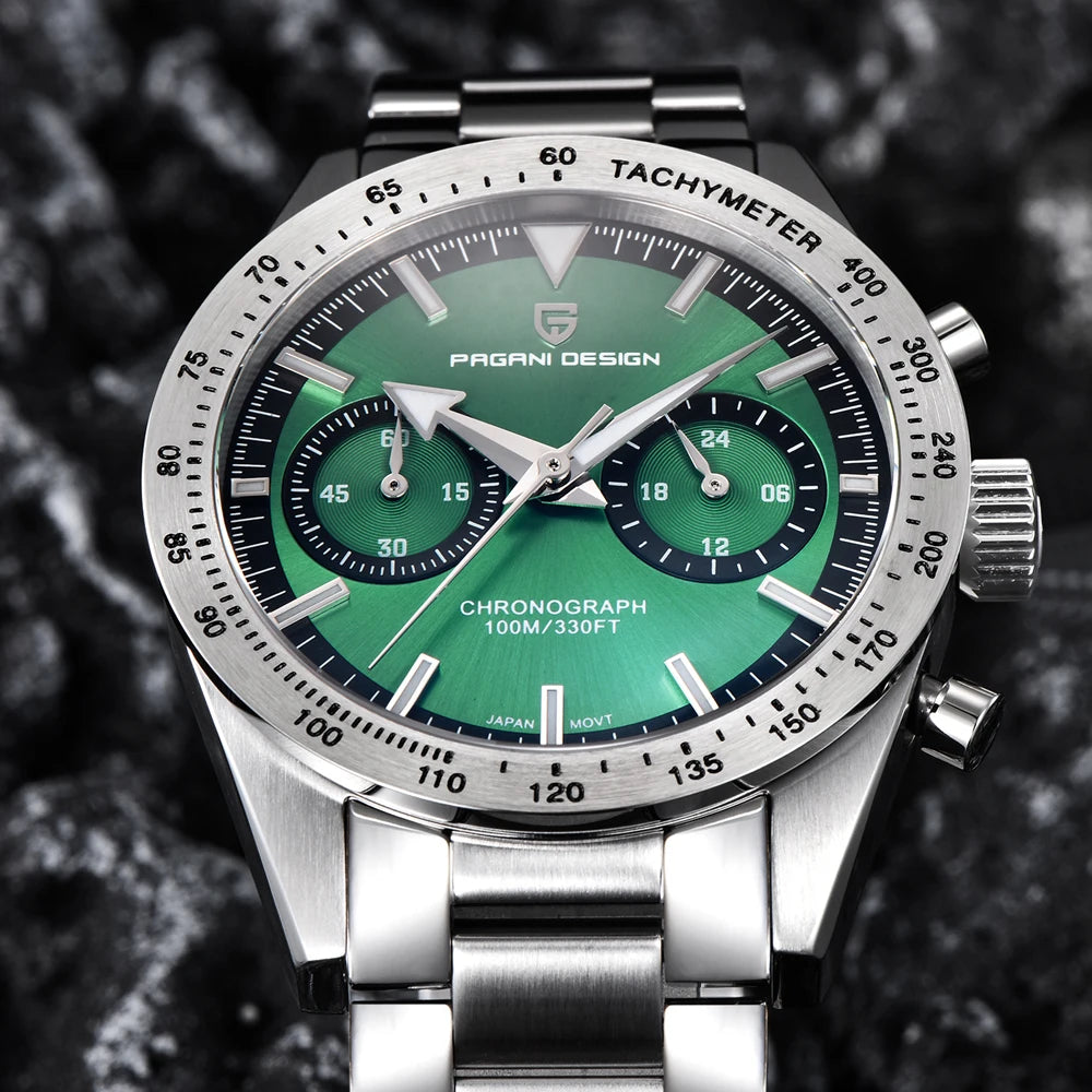 PAGANI DESIGN 2023 NEW Watches Quartz Watch For Men Speed Chronograph Waterproof VK64 AR Sapphire Mirror Wristwatch Reloj Hombre