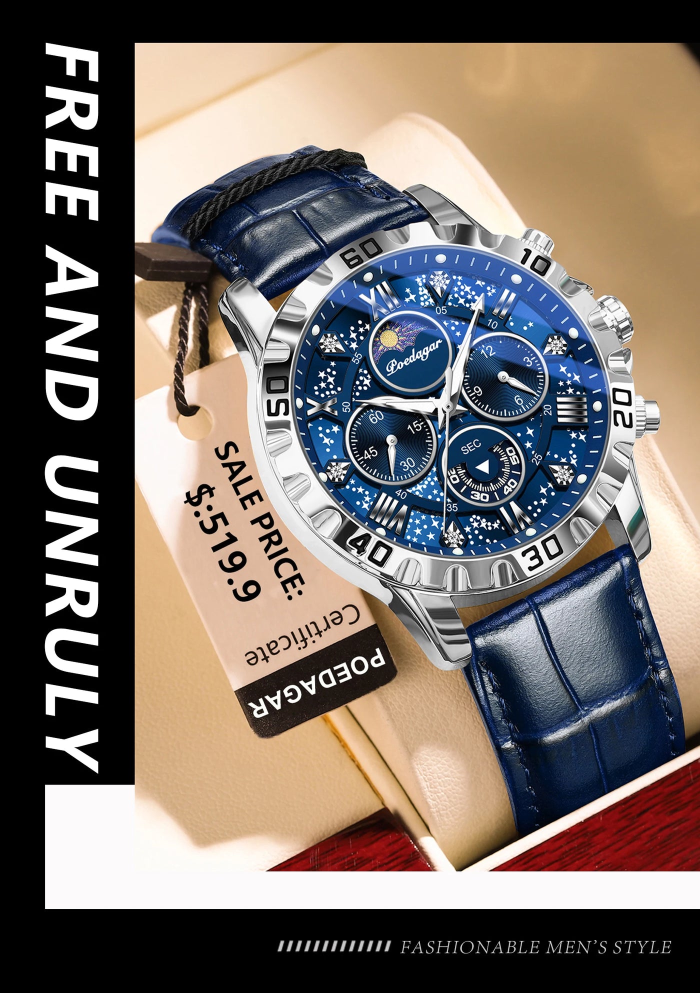 POEDAGAR Luxury Military Quartz Stainless Steel Sport Waterproof Luminous Watch