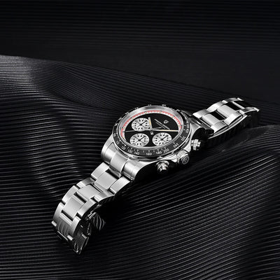 PAGANI DESIGN New Men's Quartz Watch Fashion Ceramic bezel Chronograph 100m Waterproof Men's Stainless Steel Watch