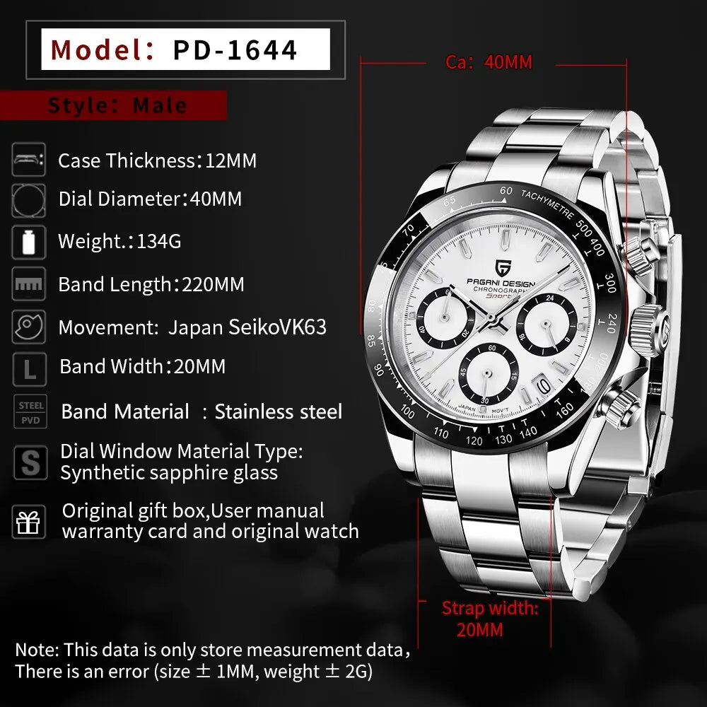 POEDAGAR Luxury Waterproof Luminous Chronograph Leather Military Quartz Men’s Watch