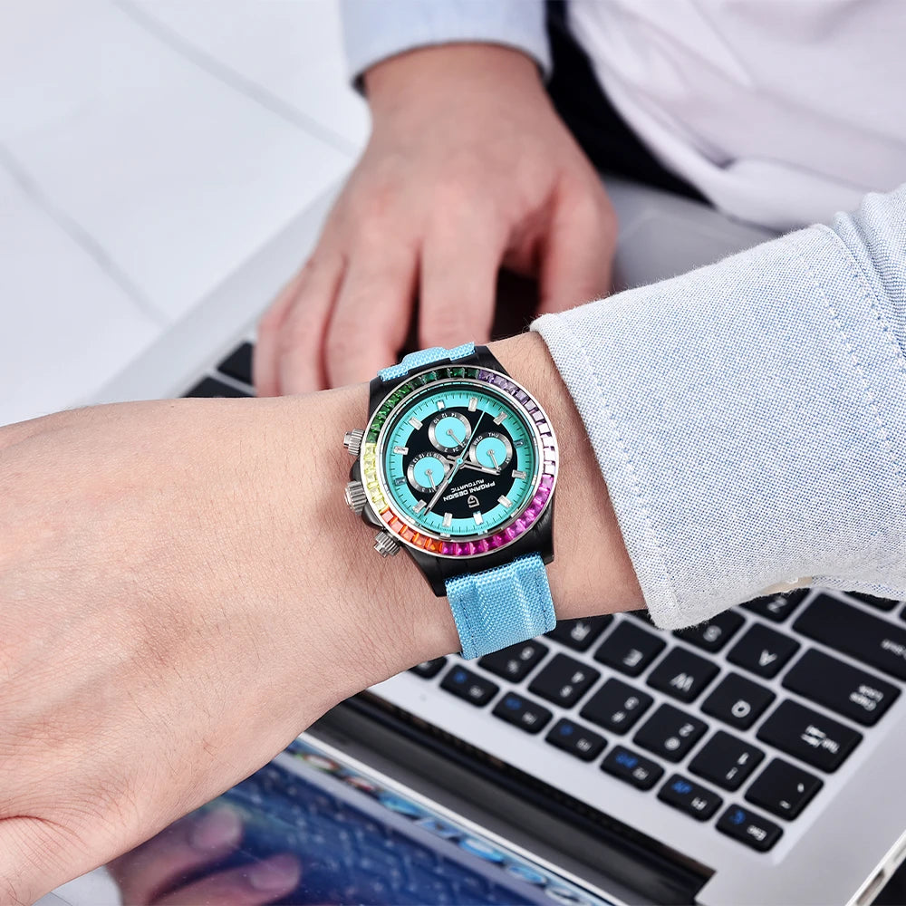 PAGANI DESIGN New 40MM Rainbow Circle Luxury Men's Watch Multi functional Automatic Watch Men's Sapphire Glass Waterproof