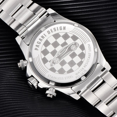 PAGANI DESIGN New Men's Quartz Watch Fashion Ceramic bezel Chronograph 100m Waterproof Men's Stainless Steel Watch