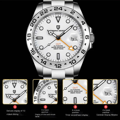 PAGANI DESIGN 2024 NEW NH34 GMT Men Automatic Mechanical Watch Adventurer Stainless Steel Luxur Waterproof Sapphire Reloj Hombre