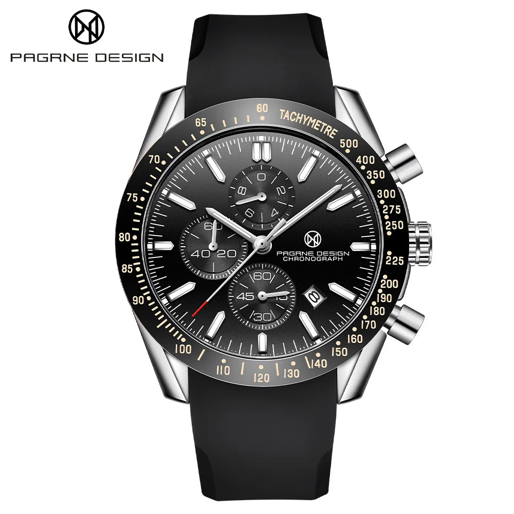 PAGANI DESIGN （Pagrne） New Men Quartz Watch Rubber Belt Men's Luxury Watch Fashion Casual Sports Male Clock Relogio Maasculino