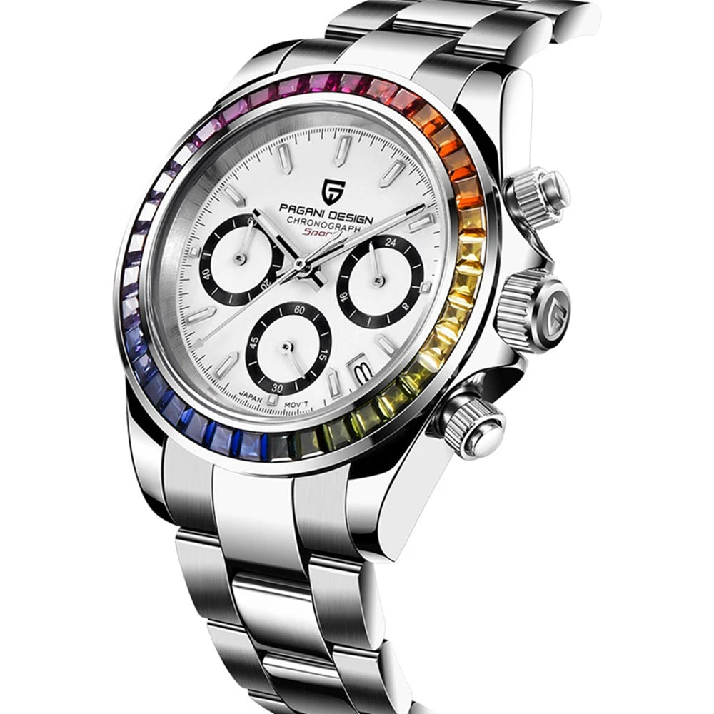 PAGANI DESIGN Men Watches Luxury Automatic Date Watch Men Quartz Watches For Men Brand Chronograph Japan VK63 Sapphire