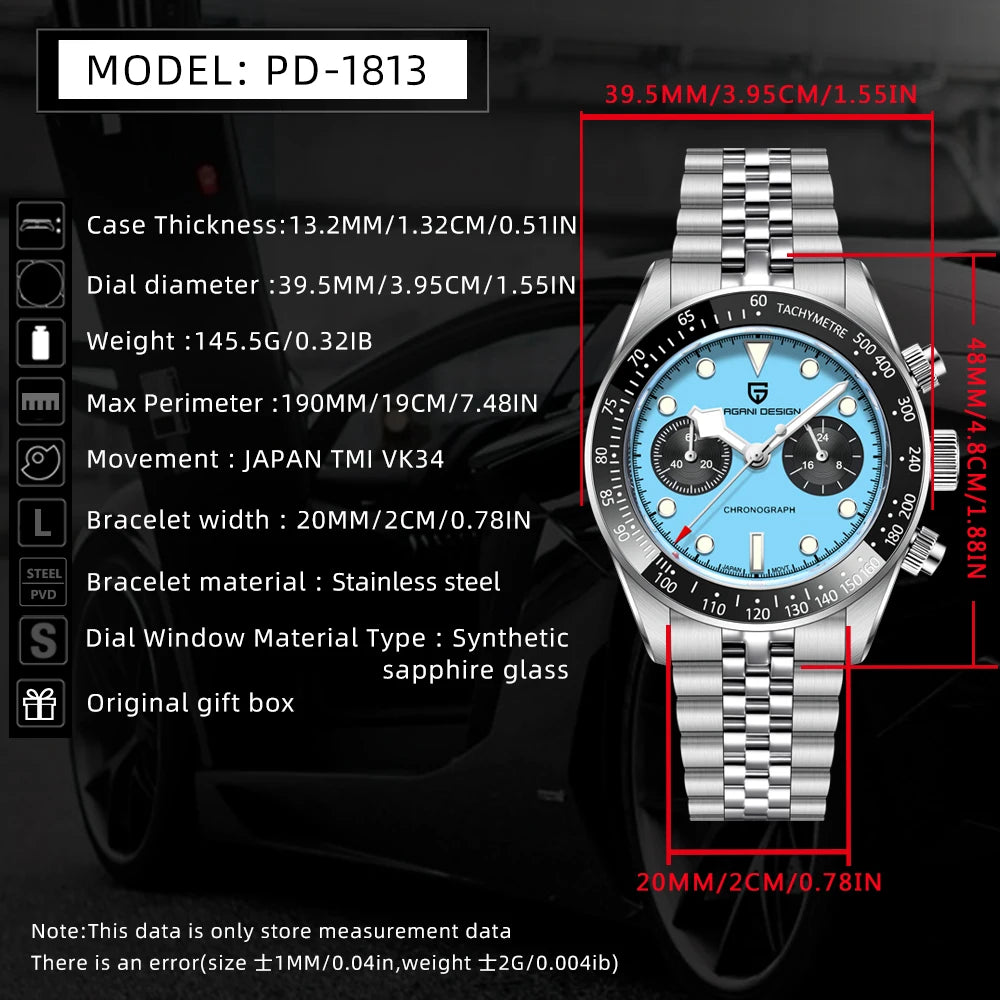 PAGANI DESIGN 2025 New Men's Quartz Watches New Release full Stainless Steel Waterproof Sports Chronograph Wrist Watch for Men