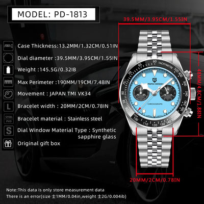 PAGANI DESIGN 2025 New Men's Quartz Watches New Release full Stainless Steel Waterproof Sports Chronograph Wrist Watch for Men