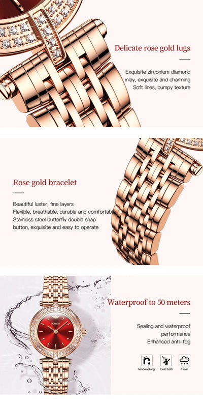 OUPINKE 3191 Luxury Women Watch Original Top Brand Waterproof Sapphire Mirror Diamond Watch Swiss Movement Quartz Women Watch