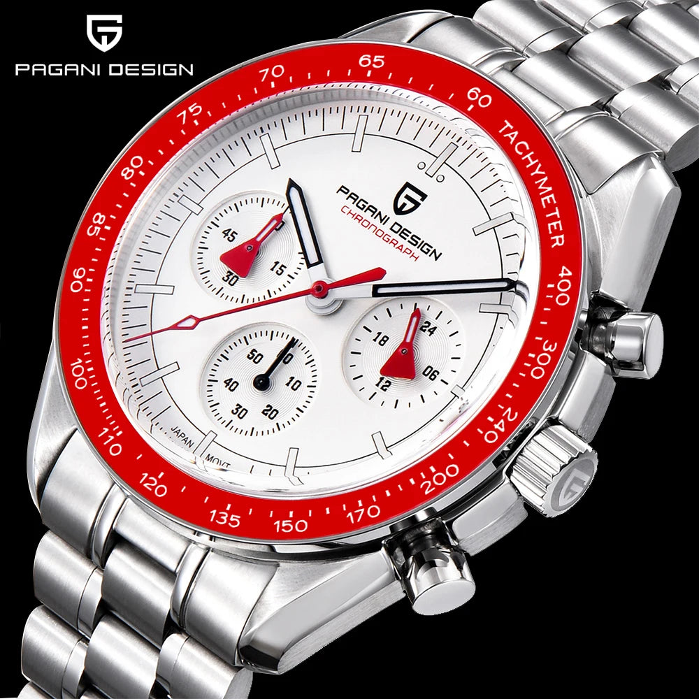 PAGANI DESIGN 2025 New Moon Men's Watches Luxury Quartz Watch Man Chronograph VK63 Men Gifts AR Sapphire Mirror Luminous Clock