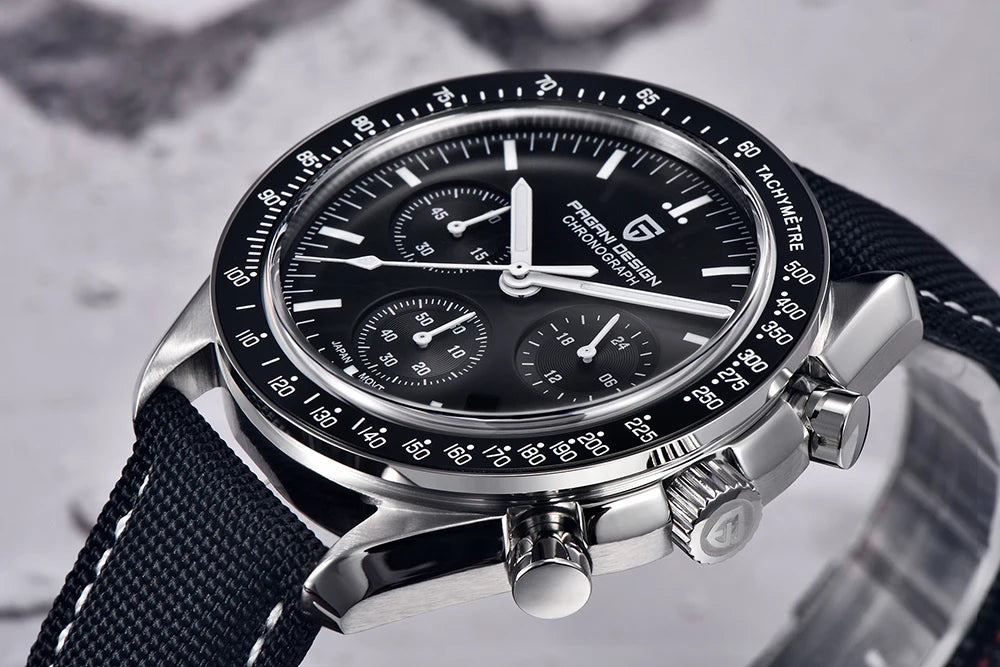 PAGANI DESIGN 2025 New Moon Men's Watches Luxury Quartz Watch Man Chronograph VK63 Men Gifts AR Sapphire Mirror Luminous Clock