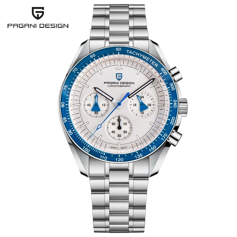 PAGANI DESIGN 2025 New Moon Men's Watches Luxury Quartz Watch Man Chronograph VK63 Men Gifts AR Sapphire Mirror Luminous Clock