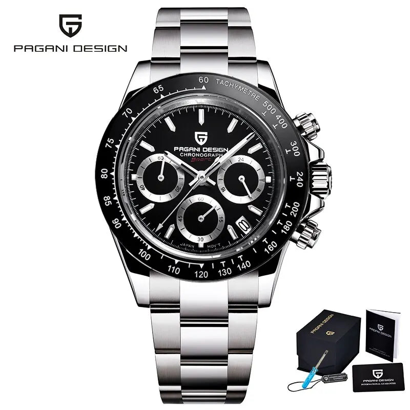 POEDAGAR Casual Luxury Business Leather Strap Luminous Quartz Waterproof Men’s Watch