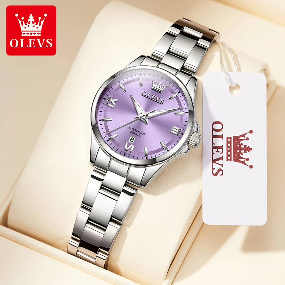OLEVS 3668 Women Watch Fashion Elegant Roman Scale Waterproof Automatic Date Quartz Watch Luxury Brand Women Watch Reloj Mujer