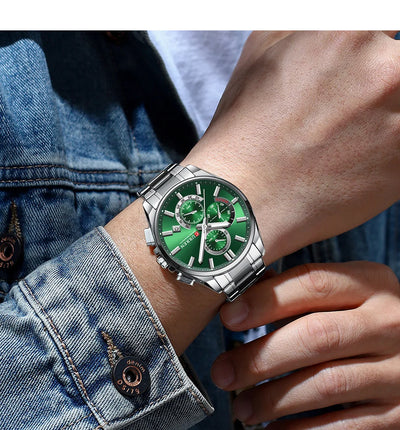 CURREN Men's Watches Top Brand Luxury Watch for Men Original Waterproof Stainless Steel Chronograph Moon Phase Date Rota Dial