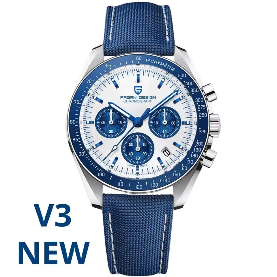 PAGANI DESIGN 2025 New Moon Men's Watches Luxury Quartz Watch Man Chronograph VK63 Men Gifts AR Sapphire Mirror Luminous Clock