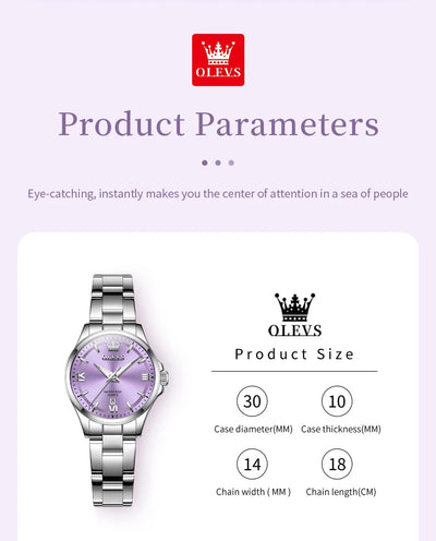 OLEVS 3668 Women Watch Fashion Elegant Roman Scale Waterproof Automatic Date Quartz Watch Luxury Brand Women Watch Reloj Mujer