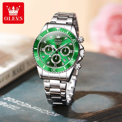 OLEVS 5632 Women Watch Original Luxury Quartz Watch Simple Date Chronograph Waterproof Luminous Clock HD Blue Gift Women Watch