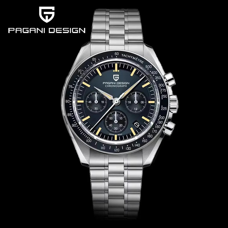 PAGANI DESIGN 1701 New Men's Watches Top Luxury Quartz Watch For Men Auto Date Speed Chronograph AR Sapphire Mirror Wristwatch