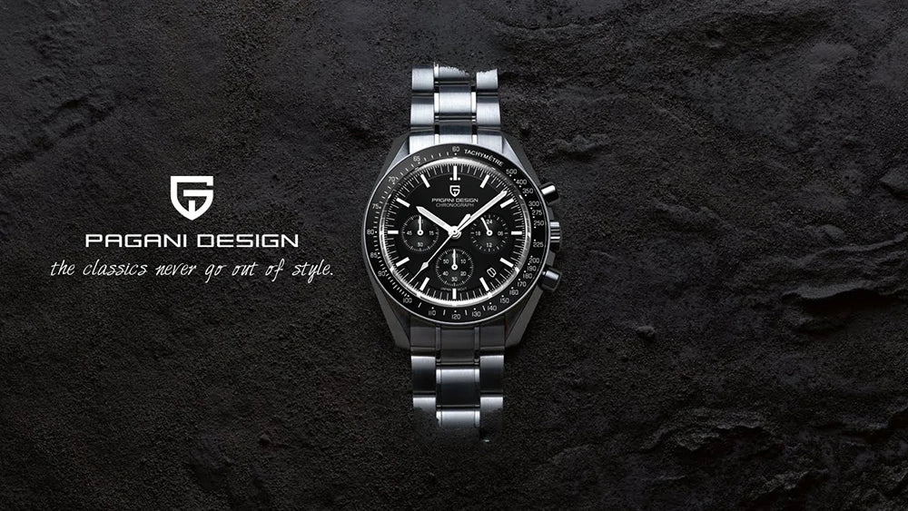 PAGANI DESIGN 2025 New Moon Men's Watches Luxury Quartz Watch Man Chronograph VK63 Men Gifts AR Sapphire Mirror Luminous Clock