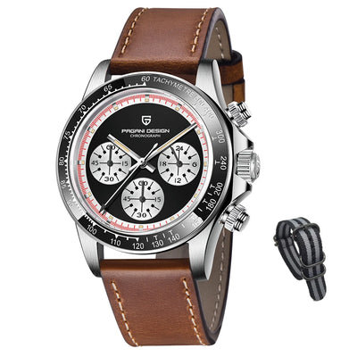 PAGANI DESIGN New Men's Quartz Watch Fashion Ceramic bezel Chronograph 100m Waterproof Men's Stainless Steel Watch