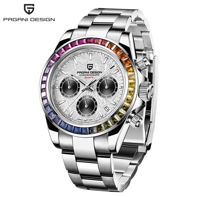 PAGANI DESIGN Men Watches Luxury Automatic Date Watch Men Quartz Watches For Men Brand Chronograph Japan VK63 Sapphire