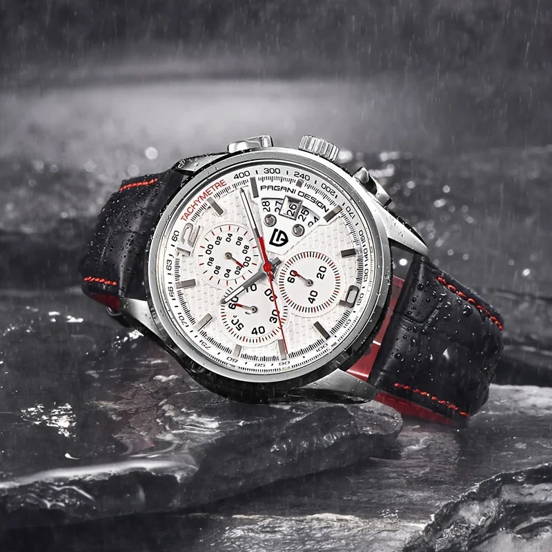 PAGANI DESIGN 2024 Men’s Quartz Luxury Leather Military Watch Relogio Masculino
