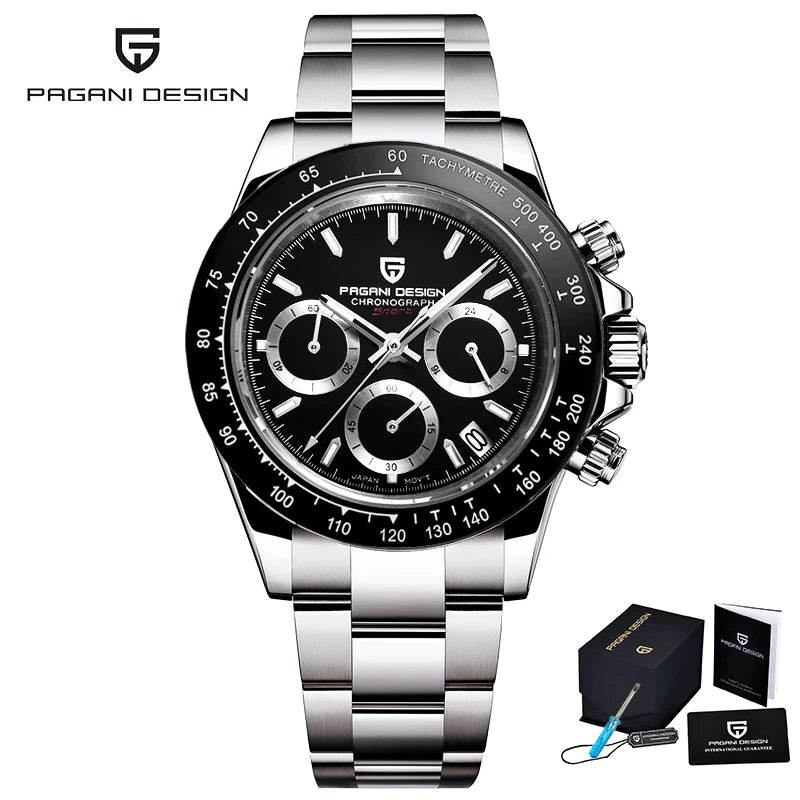 PAGANI DESIGN New 2024 Quartz Men's Watches Business Watch Mens Watches Top Brand Luxury Watch Men Chronograph VK63 Waterproof