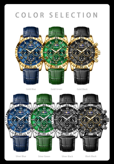 POEDAGAR Luxury Military Quartz Stainless Steel Sport Luminous Waterproof Watch