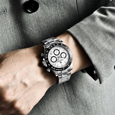 PAGANI DESIGN 2024 Men Quartz Luxury Military Leather Watch Relogio Masculino