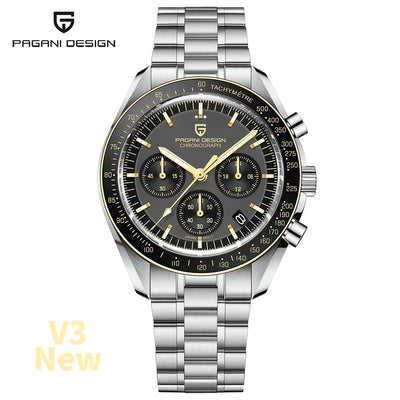PAGANI DESIGN 2025 New Men's Watches Top Luxury Quartz Watch For Men Auto Date Speed Chronograph AR Sapphire Mirror Wrist watch