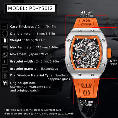 PAGANI DESIGN 2023 New Men‘s Quartz Watch AR Sapphire Glass Stainless Steel Case Sport Waterproof Clock Reloj Hombre Classics