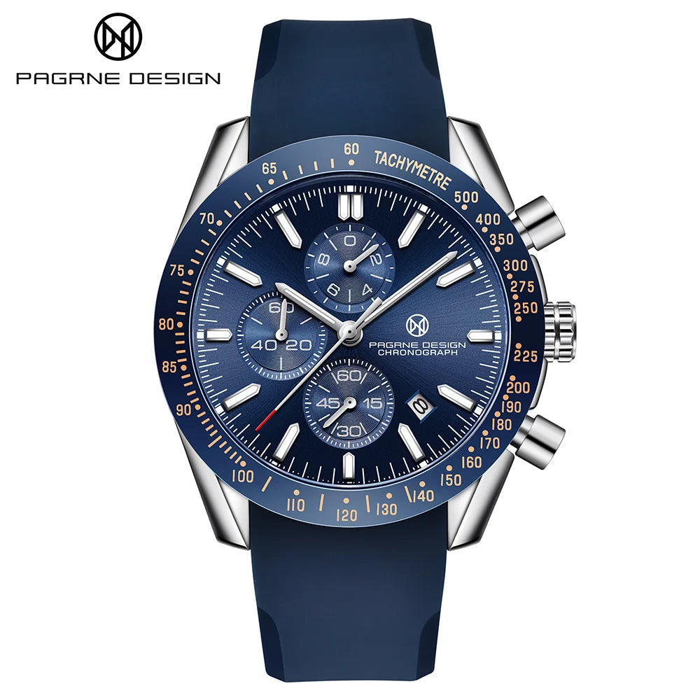 PAGANI DESIGN （Pagrne） New Men Quartz Watch Rubber Belt Men's Luxury Watch Fashion Casual Sports Male Clock Relogio Maasculino