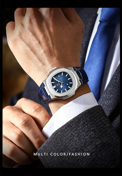 POEDAGAR Casual Square Men's Watch Waterproof Date Luminous Leather Man Quartz Watch High Quality Luxury Fashion Watches For Men