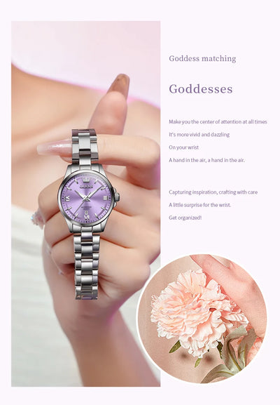 OLEVS 3668 Women Watch Fashion Elegant Roman Scale Waterproof Automatic Date Quartz Watch Luxury Brand Women Watch Reloj Mujer