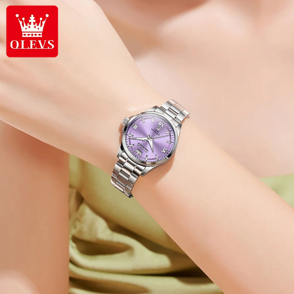 OLEVS 3668 Women Watch Fashion Elegant Roman Scale Waterproof Automatic Date Quartz Watch Luxury Brand Women Watch Reloj Mujer
