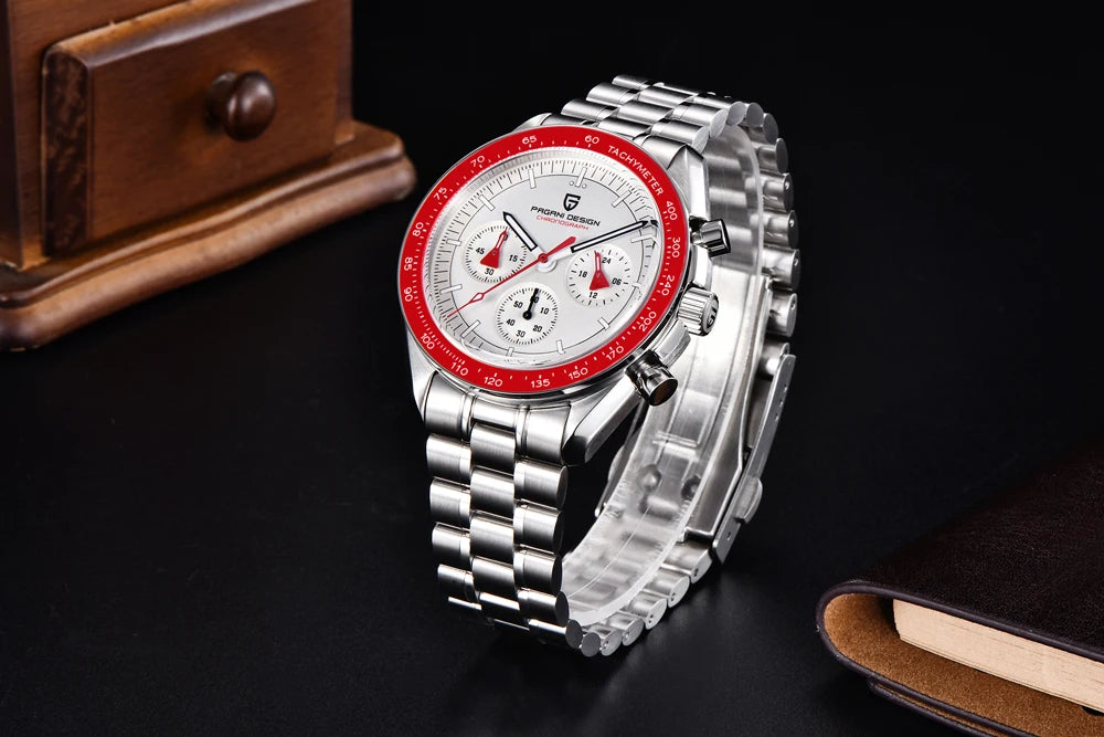 PAGANI DESIGN 2025 New Moon Men's Watches Luxury Quartz Watch Man Chronograph VK63 Men Gifts AR Sapphire Mirror Luminous Clock