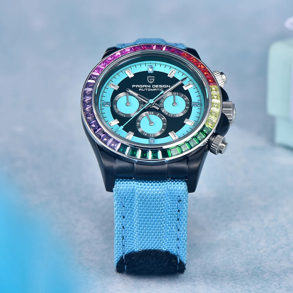 PAGANI DESIGN New 40MM Rainbow Circle Luxury Men's Watch Multi functional Automatic Watch Men's Sapphire Glass Waterproof