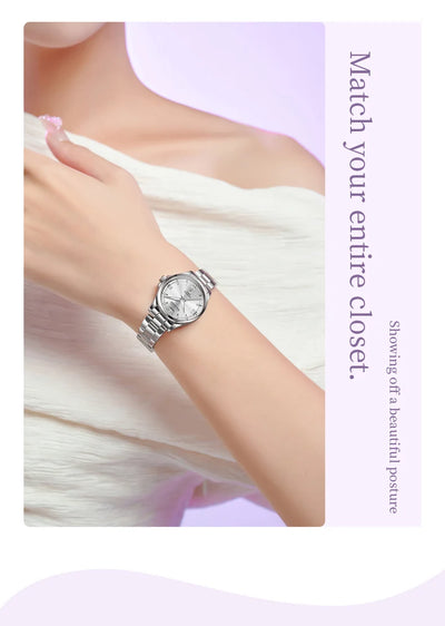 OLEVS 3668 Women Watch Fashion Elegant Roman Scale Waterproof Automatic Date Quartz Watch Luxury Brand Women Watch Reloj Mujer