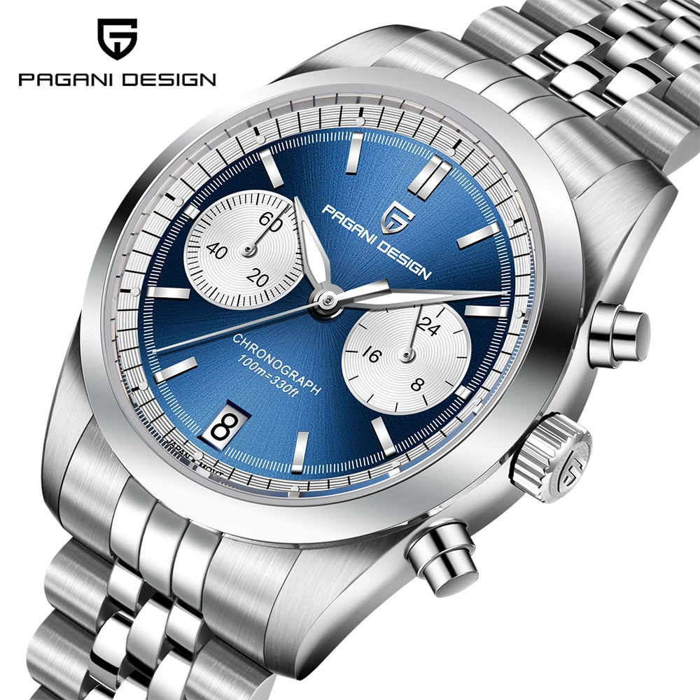 PAGANI DESIGN Fashion Men's Quartz Wristwatches PD1775 Sapphire Glass Stainless steel strap VK64 Movement watch for men